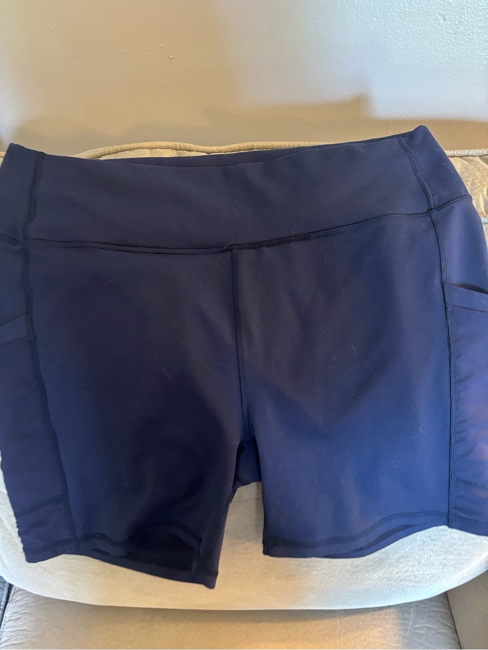 Fabletics Navy High-Rise Bike Shorts